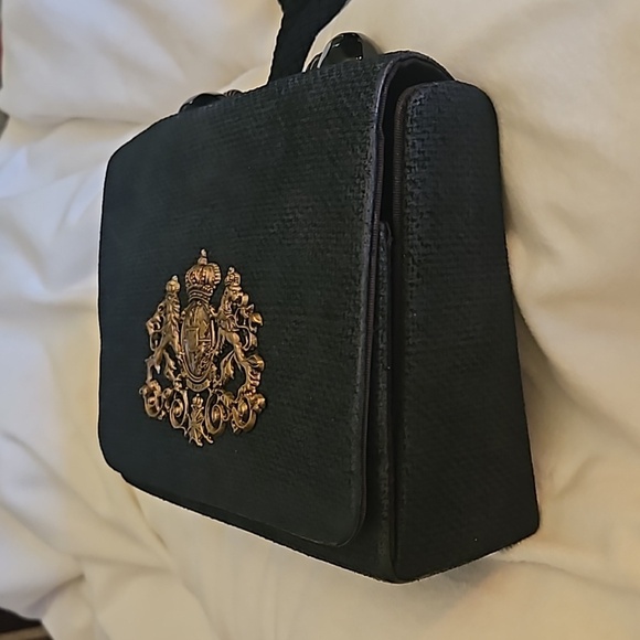 RAFAEL SANCHEZ Designer Navy Royal Coat of Arms Beaded Castlecore Crossbody Bag - Picture 10 of 15